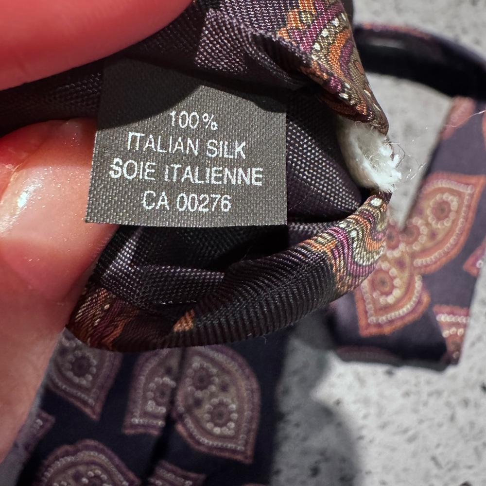 Ralph Lauren Black Tie with Brown and Gold Paisley Motif - Picture 4 of 4